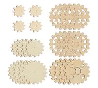 OLYCRAFT 24Pcs 6 Styles ensemble engrenages bois non finis découpes engrenages naturel équipement Steampunk inachevé tranches vierge projets bricolage artisanat maison mariage décorations de Noël