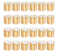 OLYCRAFT 24Pcs Bouchon Supérieur en Plastique Aluminisé Doré 24/410 Bouchons Filetés en Aluminium pour Bouteille de 24mm de Diamètre Intérieur Bouchons pour Bouteilles en Plastique Couvercles