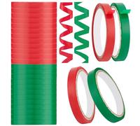 OLYCRAFT 24Rouleaux de Ruban de Scellage de Sacs en Poly Vert Rouge Ruban de Scellage de Sacs Alimentaires 12mm de Large Ruban pour Machine de Scellage de Sacs de Magasin à Domicile - 27.4m / Rouleau