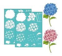OLYCRAFT 2Pcs 22x28cm Pochoir de sérigraphie Auto-adhésif en Forme de Feuille d'hortensia Pochoir de sérigraphie en Forme de Feuille d'hortensia Pochoir pour la Peinture de Tissu de t-Shirt DIY
