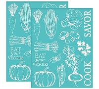 OLYCRAFT 2Pcs 28x22cm Pochoir de sérigraphie végétal Autocollant Pochoir de sérigraphie agricole Pochoir de sérigraphie maïs Carotte Citrouille Pochoir pour la Peinture de Tissu de t-Shirt DIY