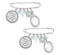 OLYCRAFT 2Pcs Bouquet de mariée charmes Bouquet de mariages bleu charme Photo charme mariées douche mémorial Photo Charms DIY broche Kit pour la mariée mémoire mariage ou boutonnière du marié
