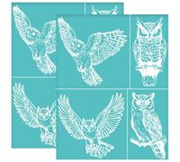 OLYCRAFT 2Pcs pochoir en Soie Hibou de 28x22cm Thème Animal Pochoir Auto Adhésif pour Impression en Sérigraphie Pochoirs en Maille Transfert pour Bricolage T Shirt Oreiller Décoration en Tissu