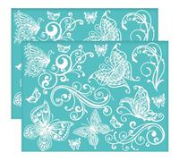 OLYCRAFT 2Pcs pochoir en Soie Papillon de 28x22cm Thème Animal Pochoir Auto Adhésif pour Impression en Sérigraphie Pochoirs en Maille Transfert pour Bricolage T Shirt Oreiller Décoration en Tissu