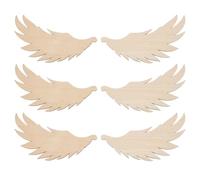 OLYCRAFT 3 paire D'Ailes D'Ange en Bois Brut Tranches de Bois en Forme D'Aile D'Ange en Bois Pièces Vierges en Bois Découpes Artisanales de Bricolage Tranche Vierge pour Peinture Dessin Projet