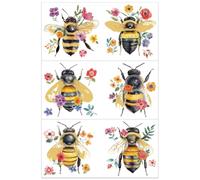 OLYCRAFT 3 pcs/Set Bee Rub On Transfers pour Meubles et Artisanat 30x15cm Fleurs Meubles Autocollants Printemps Transfert Autocollants Frottez Sur Décalcomanies pour Meubles en Bois Décorations