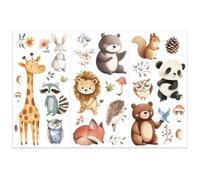 OLYCRAFT 3 pcs/Set Cartoon Animal Rub on Transfers pour Meubles et Artisanat 15x30cm Girafe Lapin Meubles Autocollants Écureuil Panda Transfert Autocollants pour Meubles en Bois Décoration