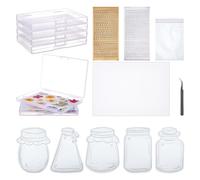 OLYCRAFT 340pcs Kit de rangementfleurs séchées Inclus Lettre Autocollant boîtes Rangement Sac Ziplock Papier buvard DIY Fleurs favoris Rangement Kit de Bricolage Fleurs pressées Arts et Artisanat