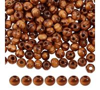 OLYCRAFT 360Pcs 6mm perles en bois naturel avec 2mm perles en vrac perle rond petit Burlywood perle d’écartement Bracelet collier bijoux fabrication macramé bricolage décoration maison