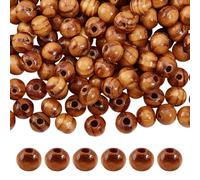 OLYCRAFT 360Pcs 8mm perles en bois naturel avec 2.5mm perles en bois rond perle en rond petit Burlywood perle d’écartement en fabrication macramé bricolage décoration la maison