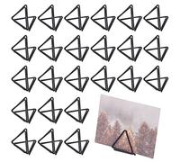 OLYCRAFT 36pcs Mini Porte-cartes Table Mignons Forme Triangulaire - Porte-numéros Mariage Noir - Photos Clips Support pour Cartes Place, Mariages, Fête d'Anniversaire