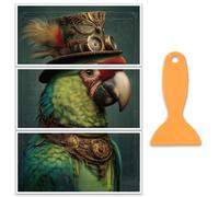OLYCRAFT 3pcs/set Retro Parrot frotter sur les transferts pour meubles et artisanat 30x15cm Punk Parrot meubles autocollants avec 1pc grattoir pour Scrapbook fenêtre DIY décoration de la maison