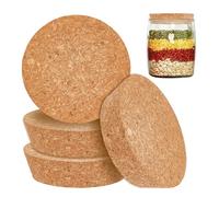 OLYCRAFT 4 Bouchons en Liège de Taille 85-100mm, Bouchons Coniques en Liège et en Bois pour Cuisine et Mise en Conserve, Marron Clair