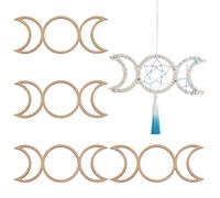 OLYCRAFT 4 Pcs Bois Macramé Cerceaux Anneaux Attrape-Rêves en Bois Triple Lune Forme Attrape-Rêves Cadres Cadres en Bois Naturel pour Attrape-Rêves Faire DIY Artisanat Maison Décoration -20x8cm