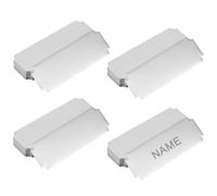 OLYCRAFT 42Pcs Plaque en Acier Inoxydable Vierge de 7.5x2.5cm Carte en Métal Vierge Cadre D'Étiquette de Nom Personnalisé Plaques Nominatives Gravées avec Support Adhésif pour Impression DIY