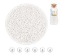 OLYCRAFT 4700 pièces Perles Blanches Sans Trou Perles de Perles Acryliques en Vrac Résine Matériau de Remplissage Perles de Perles pour la Fabrication de Résine, Nail Art,