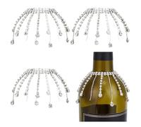 OLYCRAFT 4pcs Décoration de Bouteille de Vin en Strass Bijou de 12cm en Laiton Voile Court Pendentif pour Bouteille de Vin Breloques Décoratives pour Bouteilles de Fête Décorations de Mariage