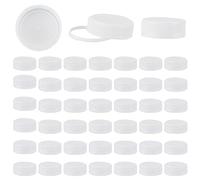 OLYCRAFT 50Pcs Bouchon à visser Couvercles de stockage pour bouteilles Diamètre intérieur 38mm Bouchons de bouteille en plastique Bouchons à vis blancs pour bouchons de distributeur de bouteilles