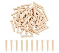 OLYCRAFT 50Pcs Mini Cheville d'Essieu en Bois 47mm Cheville en bois non finie Cheville champignon en bois Trou de 8mm pour roue en bois pour bricolage roue en bois Trian Car Craft Supplies