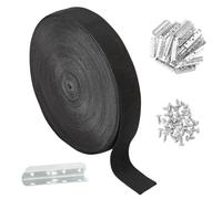 OLYCRAFT 5cm x 20m Kit Remplacement Bande Chaise Kit de réparation Meubles Noir Bande élastique avec 30pcs Clips métalliques pour réparer Patio Meubles de Patio Strap