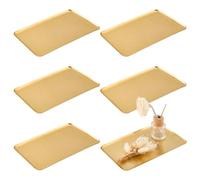 OLYCRAFT 6 Pack Plateau Service Plateau 26.5x15.5cm Plateaus Présentation Bijoux Vanité Vintage Métal Plat Rectangle Plateaux pour Salle Vanité Bijoux Parfums Cosmétiques Organiser
