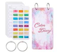 OLYCRAFT 60 feuilles de journal de couleurs pour peintres de 1440 couleurs, feuilles mobiles, carnet de couleur, palette, cartes de couleurs avec 4 anneaux pour coloriste, artiste, bricoleur, marqueur
