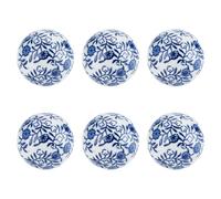 OLYCRAFT 6Pcs Boule en porcelaine décorative Boules de Porcelaine Bleues et Blanches 6cm Perles en porcelaine Faites à la Main Trou de 2mm pour Centre de Table Bols Vases Décor