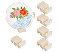 OLYCRAFT 6Pcs Présentoir de Cerceaux de Broderie avec Base en Bois 8x5.3x2cm Support Rectangulaire en Bois de Pin pour Cerceau de Broderie Chevalet de Cerceau pour Broderie au Point de Croix Support