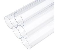 OLYCRAFT 6Pcs Tube Rond en Acrylique de 50.5mm de Diamètre Intérieur 55mm Diamètre Extérieur 250mm Longueur Tube Rond Transparent Tube Rond Transparent Tube Rond en Acrylique Transparent Tube