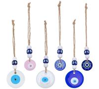 OLYCRAFT 6Pcs turc bleu mauvais œil charmes verre mauvais œil porte-clés Nazar amulette Protection de la maison charme suspendu voiture bonne chance charme pour bijoux accessoires Home Car Decor