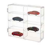 OLYCRAFT 8 Compartiments Acrylique Voiture Vitrine Cabinet Vitrine Acrylique Modèle de Voiture Vitrine Conteneurs de Perles Acrylique Boîte de Rangement Modèle de Voiture et Bijoux -19.5x17x4.4cm