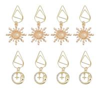 OLYCRAFT 8 pièce 2 styles Trombones Étoile et Lune 45~55mm Pendentif en Alliage Trombone en Pendentif Doré Trombone Créatif Signet Trombones pour le Tri et L'Organisation de Documents Papier