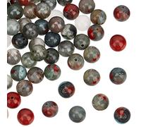 OLYCRAFT 86Pcs Perles de Pierre de Sang Africaine Naturelle 8mm Perles de Pierres Précieuses Rondes avec Trou Énergie Pierre Perles en Vrac pour Bracelet Collier Fabrication de Bijoux