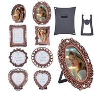 OLYCRAFT 8Pcs un pouce Vintage cadre Photo alliage Mini cadre Photo Tiny métal bricolage cadres Mini rétro cadres Photo pour affichage de table vieille galerie de photos modelée Art décor