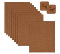 OLYCRAFT 9 Pcs 260x320mm Pérou marron Faux cuir feuilles similicuir Laserable grandes feuilles similicuir gravure Laser ébauches cuir PU similicuir pour bricolage chapeau patchs porte-clés