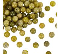 OLYCRAFT 94pcs Perles de Péridot Naturel 8mm Perles Rondes de Péridot Vert Perles D'Olivine Perles Rondes en Vrac Pierre D'Énergie pour Bracelet Collier Fabrication de Bijoux