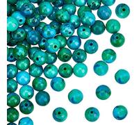 OLYCRAFT 99Pcs Perles de Chrysocolle Naturelles 8mm Bleu-Vert Perles de Pierres Précieuses Rondes avec Trou Énergie Pierre Perles en Vrac pour Bracelet Collier Fabrication de Bijoux