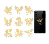 OLYCRAFT 9Pcs 4x4cm autocollants en métal doré Dragon noeud celtique autocollants décoratifs autocollants en métal autocollants époxy pour DIY Scrapbooks décoration en résine époxy