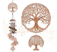 OLYCRAFT Arbre de Vie carillons de Vent en Plein air Carillon de Vent mémorial de sympathie Carillon de Vent en Fer mémorial présente Cloche Patio Cour Maison Jardin décoration Pendentif - 79.9cm