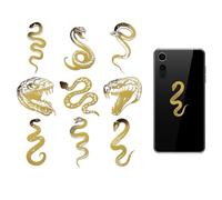 OLYCRAFT Autocollant Métallique Motif Serpent de 4x4cm - Auto Adhésifs Dorés pour Photo et Décoration