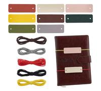OLYCRAFT Carnet Élastiques 25M 27 Yards avec 16Pcs Étiquettes Cuir Charmes Carnet Journal Bandes Élastiques Réglables Accessoires pour Journal Voyageur Rechargeable Création Marque Page DIY