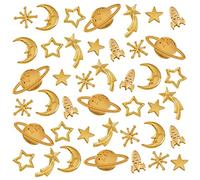 OLYCRAFT Cosmos Lot de 113 breloques en résine à thème Cosmos Alliage Résine époxy Fournitures Planètes Étoile Lune Rocket Filling Accessoires Slime Charms pour la fabrication de bijoux en résine