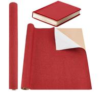 OLYCRAFT Couverture de livre autocollante en lin à tissage serré pour couverture de livre, fabrication de boîtes cadeaux, loisirs créatifs Rouge foncé 100 x 43 cm