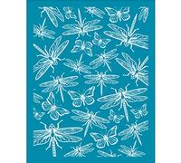 OLYCRAFT Écran Soie 10x12.7 cm pour Pochoirs Argile Polymère Libellule Papillon Pochoirs Sérigraphie Pochoirs Transfert Non Adhésifs Pochoir Maille pour Fabrication Bijoux Pâte Polymère