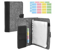 OLYCRAFT Étui circulaire d’aiguilles à tricoter 26x18cm étui porte-aiguilles à tricoter Rectangle noir 1 Pcs couverture Kraft 12 Pcs poches 160 Pcs papier d’étiquette pour la collecte tri