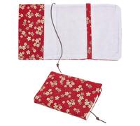 OLYCRAFT Flower couverture de livre extensible 220x147x11mm couverture coton rouge foncé A5 couvertures de livres avec pochette de Bookmark protecteur couvertures reliées pour Notebook Planner