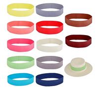 OLYCRAFT Lot de 12 élastiques pour chapeaux de 3,5 à 4 cm de large - Bande élastique plate - Décoration pour femmes et hommes