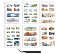 OLYCRAFT Lot de 24 feuilles d'autocollants imperméables en PVC avec 1 pince à épiler pour bouteille d'eau, ordinateur portable, journal intime, album photo, planificateur, décoration