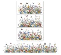OLYCRAFT Lot de 3 autocollants de transfert motif fleurs et papillons 30 x 15 cm