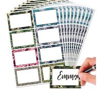 OLYCRAFT Lot de 80 étiquettes autocollantes en forme de camouflage - 8,4 x 6,1 cm - Étiquettes vierges pour nom - Étiquettes autocollantes pour salle de classe, bureau, tableau d'affichage